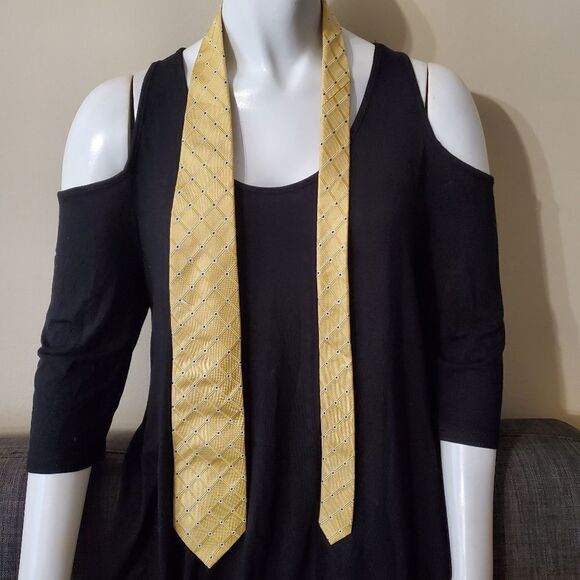 Canterbury Silk Yellow, Blue, & White Tie - Picture 2 of 6